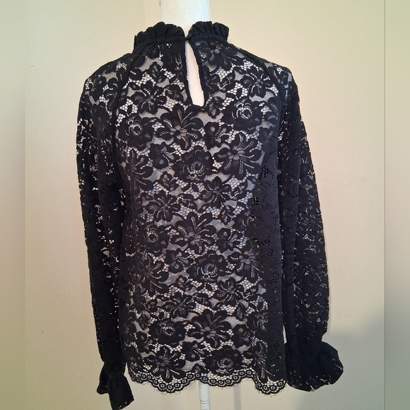 Hill House Millie Black Lace Blouse Size Small - Picture 12 of 13